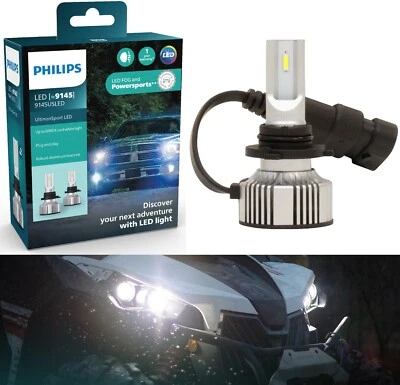 Philips UltinonSport LED White H10 Two Bulbs Fog Light Replacement Plug Play Fit - Image 1 of 4
