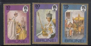 BRUNEI 25th Anniversary Coronation of Queen Elizabeth II MNH set - Picture 1 of 1