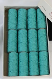 12 Spools Looping Thread Cord Boxed Lot Teal Turquoise Belt & Button Loops Craft - Picture 1 of 7