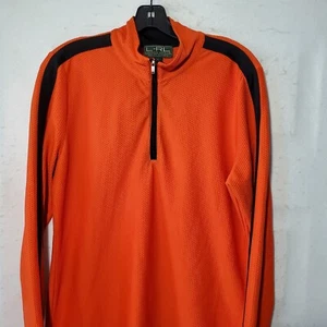 Ralph Lauren Sweatshirt Women's XL Orange 1/4 Zip Long Sleeve - Picture 1 of 11