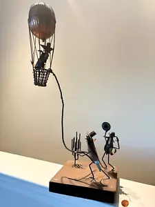 Palloncino vintage in metallo "galleggiante" grande scultura artistica 25"H - fatto a mano - Foto 1 di 16