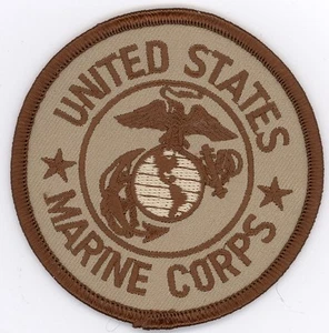 Desert Tan US MARINE CORPS USMC Embroidered Patches 3" Diameter iron-on - Picture 1 of 1