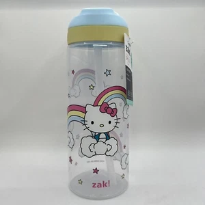 Hello Kitty Rainbow Water Bottle w/Straw - 25oz Leak-Proof by Zak! BPA Free - Picture 1 of 7