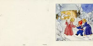 Antique Rare Ida Bohatta: Nativity: ANGELS CHRIST CHILD 1: GREETING Card 6330 - Picture 1 of 1