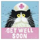 'Get Well Soon ' cat themed single card,blank, Kim Haskins