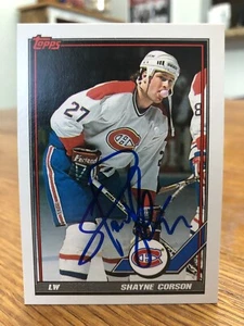1991-92 TOPPS #157 SHAYNE CORSON SIGNED AUTOGRAPHED CARD B - Picture 1 of 1