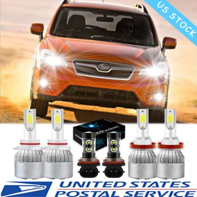 For Subaru XV Crosstrek 2015-2020 6000K LED Headlights High Low + Fog Bulbs Kit - Image 1 of 4
