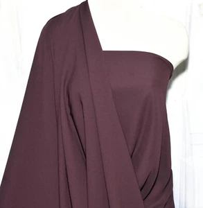 DOUBLE CREPE GEORGETTE FABRIC BURGUNDY   60" BTY CLOTHING,  SEMI SHEER - Picture 1 of 13