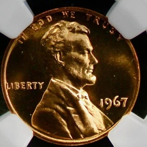 1967 SMS LINCOLN CENT GRADED MS 66 RED BY NGC - Picture 1 of 4
