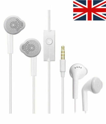 White Earphones For Samsung Handsfree Headphones Earbud with Mic 3.5mm UK. - Image 1 of 4