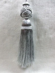 2 Silver Metallic Type Threads Tassels/Tiebacks/Drapery/Curtain - "Knot" Top - Picture 1 of 7