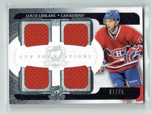 11-12 UD Upper Deck The Cup  Foundations  Louis Leblanc  /25  Quad Jerseys