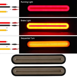 2X Halo Neon LED Truck Tail Trailer Lights Flowing Turn Signal Rear Brake Stop - Bild 1 von 12