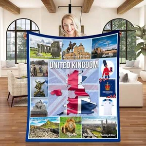 USA Printed - United Kingdom UK Custom Blanket, Minky Blanket, Fleece Blanket, S - Picture 1 of 4
