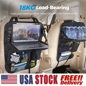 Auto Car Seat Back Storage Bag Multi Pocket Organizer Tray Holder PU Leather - Picture 1 of 10