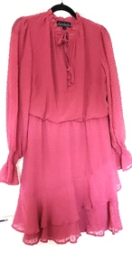 Abito Raro Badgley Mischka Designer Manica Lunga Abito Raro Taglia Small UK 8 - 10 - Foto 1 di 6