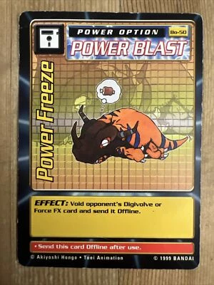 Power Freeze Bo-50 Power Blast Unld. Digimon CCG 1999 Bandai Card DMG - Image 1 of 2