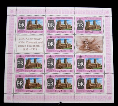 TUVALU - SCOTT# 81-84 - SHEET 10 W/LABEL - MNH - CAT VAL $11.00 - Image 1 of 4