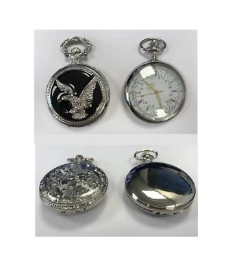 2 relojes de bolsillo boda Best Man hombres ujier regalo único ideas plateadas Foto 1 de 3