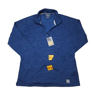 Felpa donna Ariat taglia media griglia armatura 1/4 zip blu nuova con etichetta - Foto 1 di 4