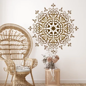 Abundance Floral Mandala Stencil - Craft Airbrush Painting Wall Mylar Reusable - Picture 1 of 6