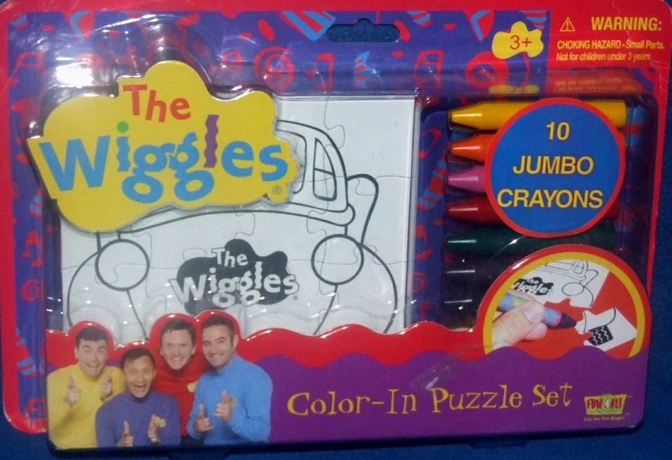 The Wiggles Activity Color in 4 Puzzles with 10 Jumbo Crayons Factory Sealed New - Image 1 of 1