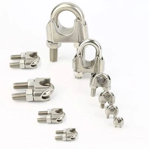 10PCS M3 304 Stainless Steel Wire Rope Cable Clip Clamp U-Shaped Clamp Head F... - Picture 1 of 5