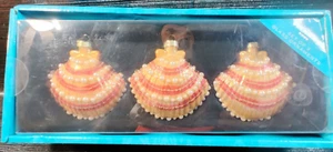 Beekman Home Set Of 3 Glass Scallop Shell Ornaments NEW - Picture 1 of 5