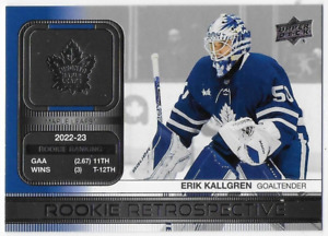 2023-24 Upper Deck Rookie Retrospective #RR13 Erik Kallgren - Toronto Maple Leaf