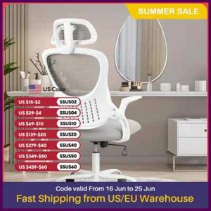 JHK Mesh Ergonomic Office Computer Desk Chair Flip-up Arms Adjustable Headrests - Picture 1 of 27