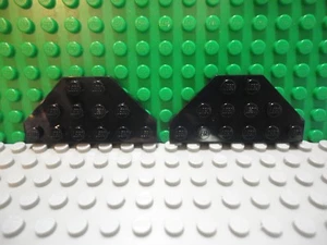 Lego 2 Black 3x6 wedge plate with cut corners wings ship - Picture 1 of 1