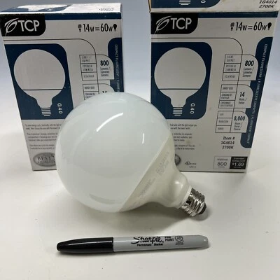 Set Of 2 New Bulbrite 776683 LED 7 watt 120 volt Frost Finish Bulb G40 - Image 1 of 4