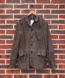 AllSaints Mens FELTON Leather Blazer Jacket Brown SMALL Distressed All Saints - Picture 1 of 12