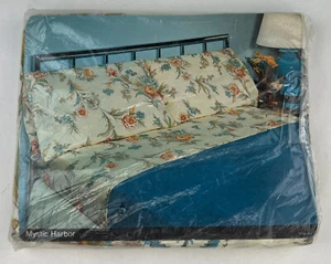 Vintage neu aus altem Lagerbestand Perkal Twin Spannbetttuch JC Penney Mystic Harbor Blumen Cottagecore USA - Bild 1 von 5