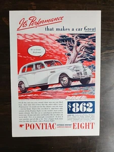 Vintage 1941 Pontiac De Luxe Eight 4-Door Sedan Full Page Original Color Ad A1 - Picture 1 of 1