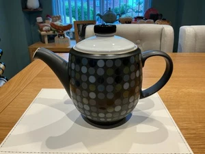 DENBY JET DOTS PATTERNED TEAPOT STONEWARE TABLEWARE VERY GOOD CONDITION - Picture 1 of 18
