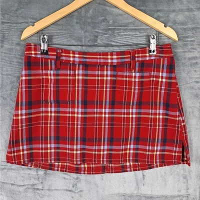 Mujer Falda 8 Vintage Y2K Rojo Cuadros Mini Preppy Escuela Niña Despistada Academia Foto 1 de 4