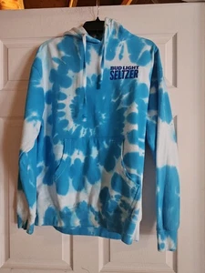 Felpa con cappuccio Bud Light Seltzer blu teal tie dye taglia large  - Foto 1 di 5