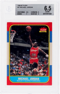 1986 Fleer Michael Jordan #57 BGS GradeEnum.g6_5 Rookie RC - Image 1 of 2