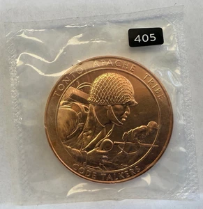 TONTO APACHE TRIBE CODE TALKERS US MINT MEDAL BRONZE 1.5" 405 - Picture 1 of 2
