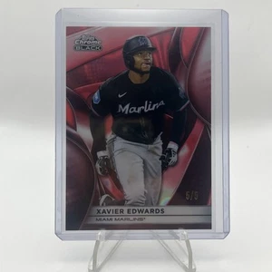 XAVIER EDWARDS 2025 Topps Chrome Black /5 RED Refractor MARLINS BOOKEND - Picture 1 of 3