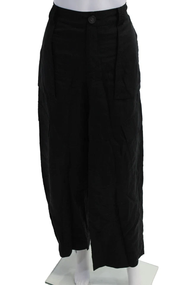 Vince Womens Cargo Pants Black Button 97% Cotton 3% Spandex Size 6 - Image 1 of 4