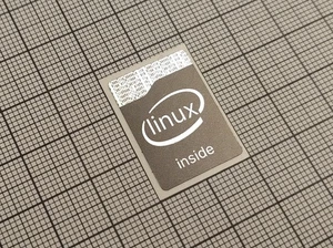5 x Black & Silver Linux Inside Stickers For The Computer Case 18 x 25 mm - Picture 1 of 2