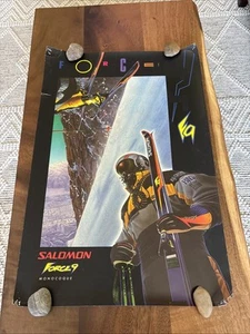 Vtg Salomon Skiing Poster 30” X 20” Ski Labatts Blue Team Warren Miller - Picture 1 of 6