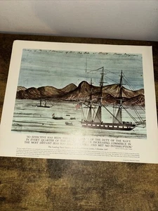 Landing Force Departs Loreto U.S. Navy Combat Art 16" x 20" print (circa 1960's) - Afbeelding 1 van 1