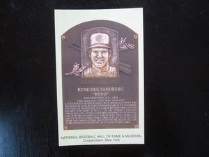 Ryne Sandberg Unsigned Gold Hall of Fame Postcard GHFPC Plaque Chicago Cubs - Picture 1 of 2