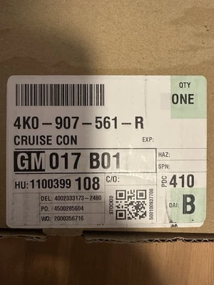CRUISE CONTROL DISTANCE RADAR SENSOR 4k0907561R OEM NEW - Image 1 of 4