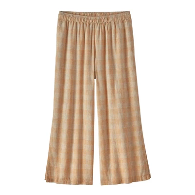 Pantalones para mujer Patagonia Garden Island mezcla de cáñamo naranja tostado a cuadros talla XL Foto 1 de 4