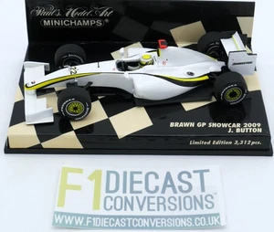 MINICHAMPS BRAWN MERCEDES BGP01  J BUTTON SHOWCAR 2009 F1  1-43 - Picture 1 of 4