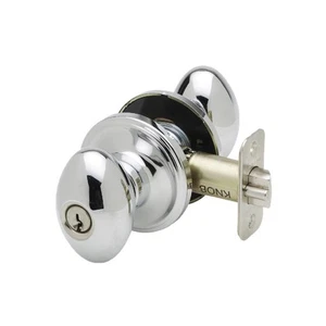 EK2040PS Egg Door Knob, Keyed Entry Function, 1 Pack, in Polished Stainless - Picture 1 of 1